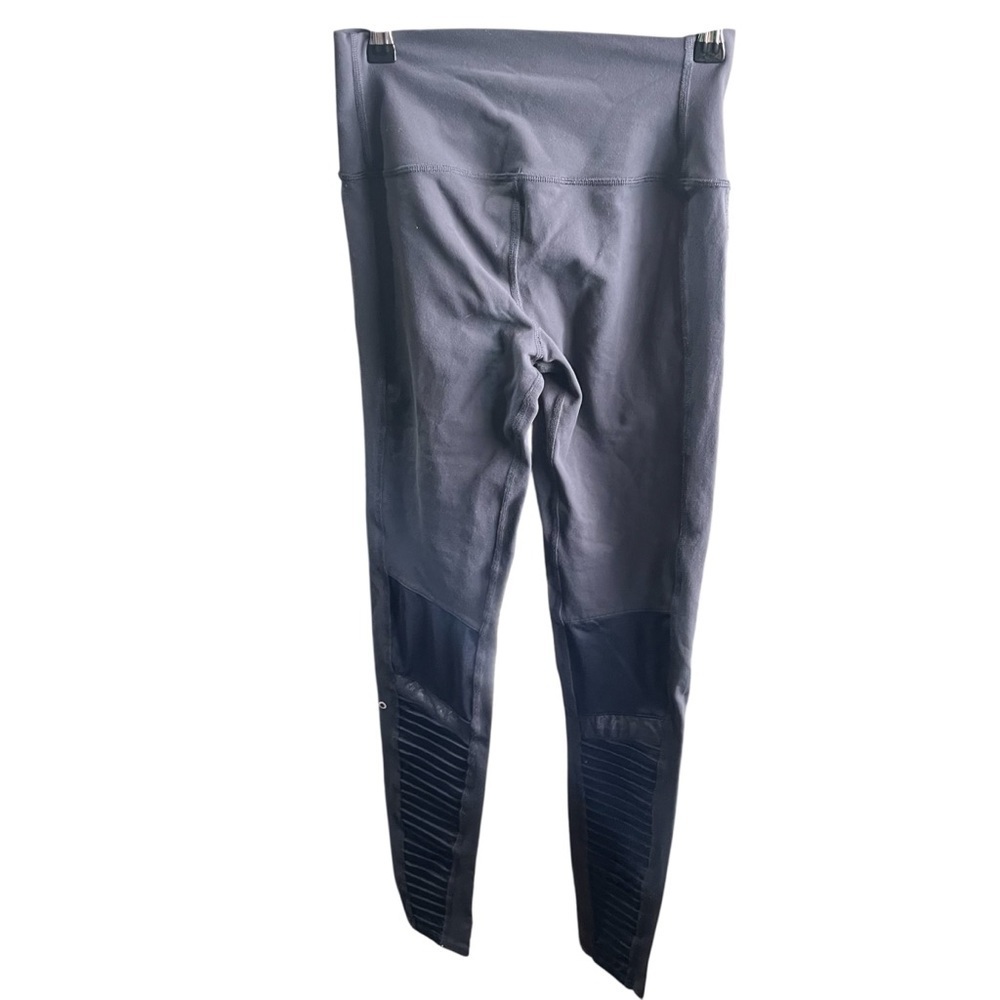 ALO Yoga Women's Gray Moto Leggings Medium - Picture 4 of 8
